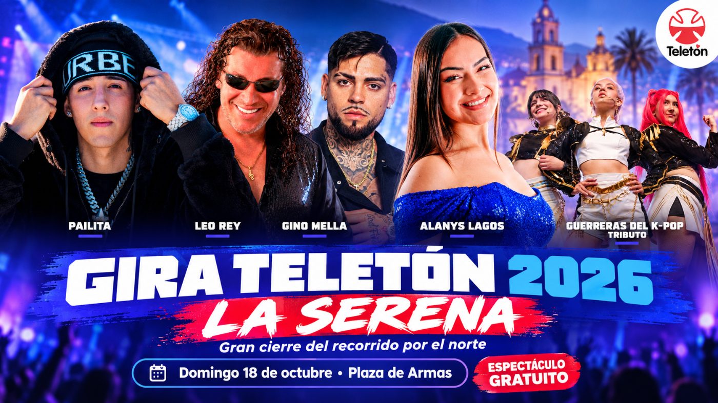 ¡La Serena canta por la Teletón! Pailita, Alanys Lagos y Leo Rey protagonizan el cierre de la gira por el norte